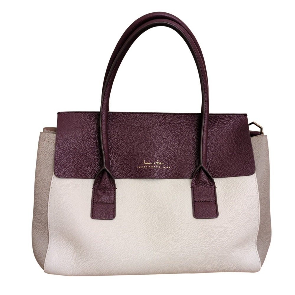 India Hicks The Fussy Sarah Tri-color Leather Color Block Shoulder Bag Purse EUC